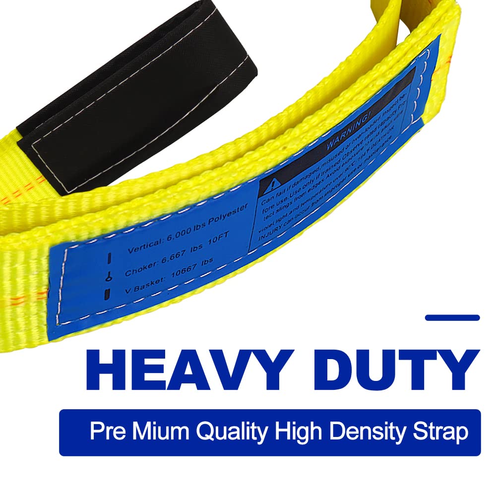 Lift Sling Straps 2 Pack 15,000lbs Tow Strap Nylon Recovery Strap Q3875