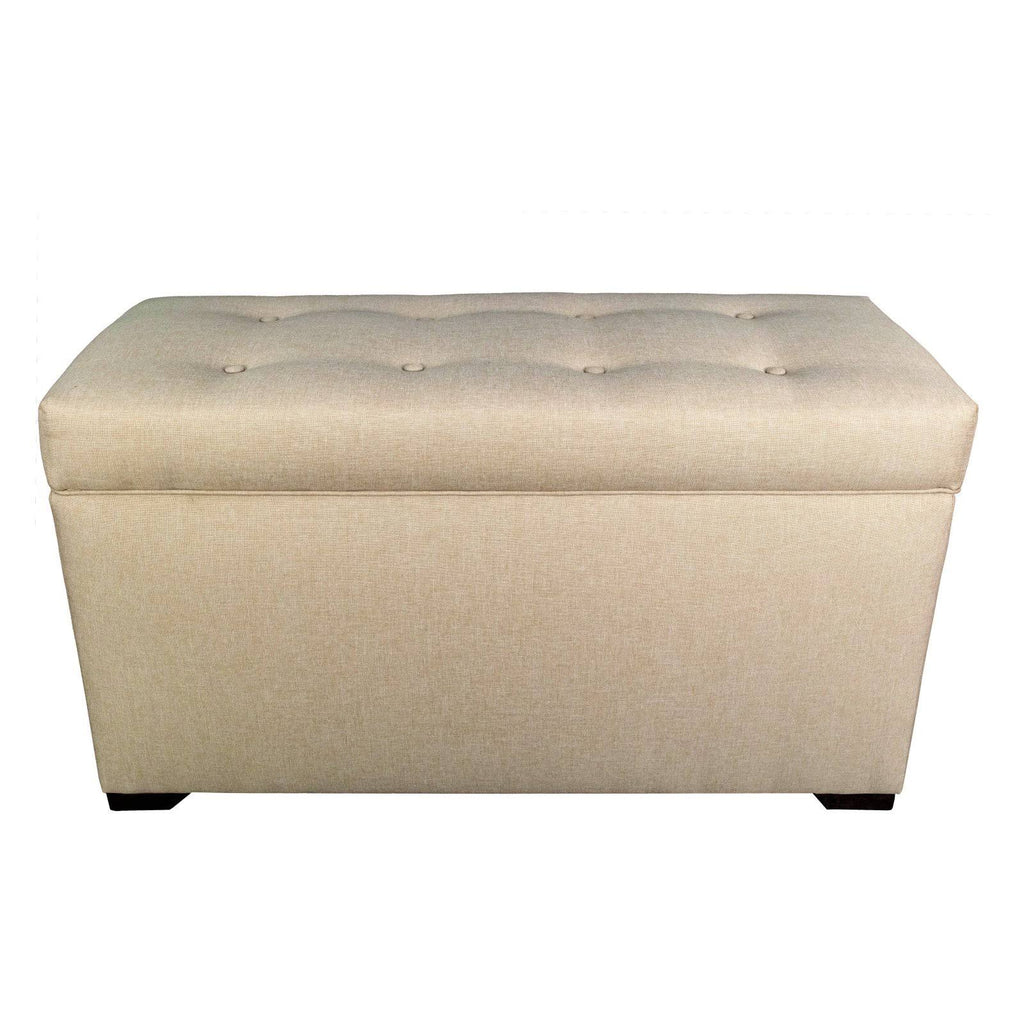 Light Tan Tufted Storage Trunk Bench D613