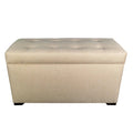 Light Tan Tufted Storage Trunk Bench D613