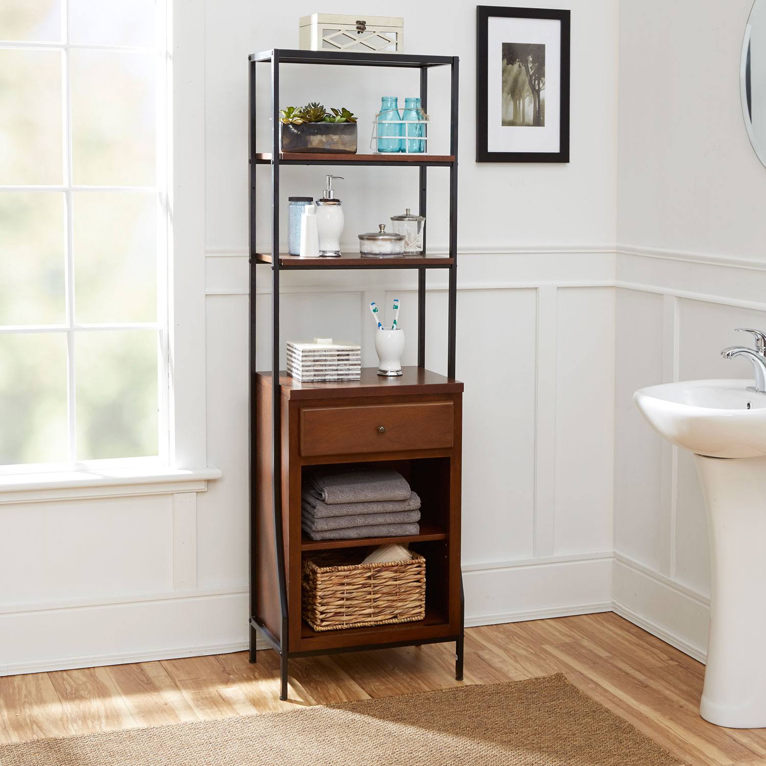 Espresso Storage Linen Cabinet Q520