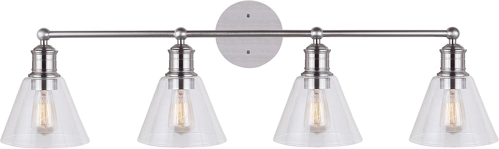 Brushed Nickel 4 Vanity Light with Clear Glass W82253