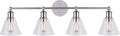 Brushed Nickel 4 Vanity Light with Clear Glass W82253