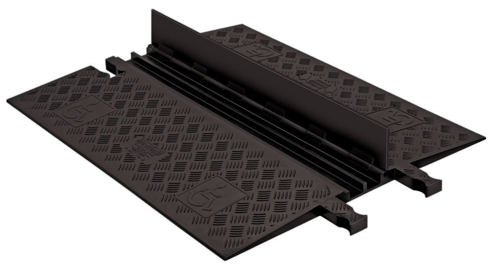 Polyurethane 2 Channel Low Profile Cable Protector with ADA Compliant Ramp A412