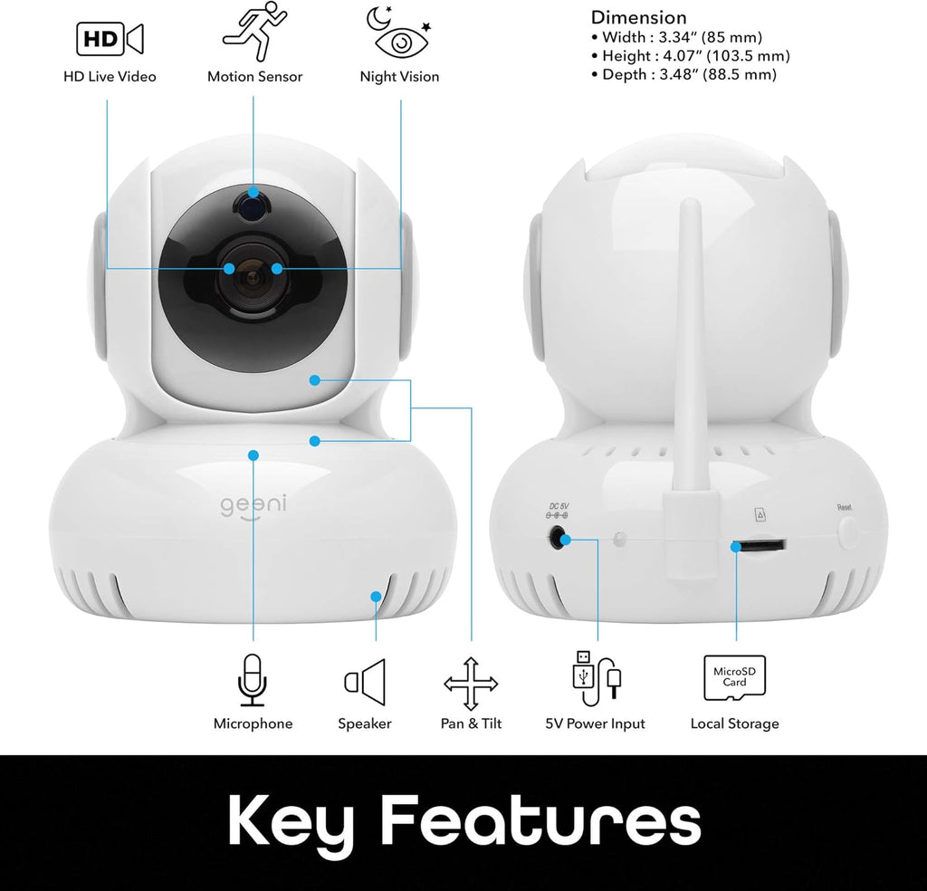 White 720p Wireless Indoor Surveillance Camera, Pack of 2 J35511