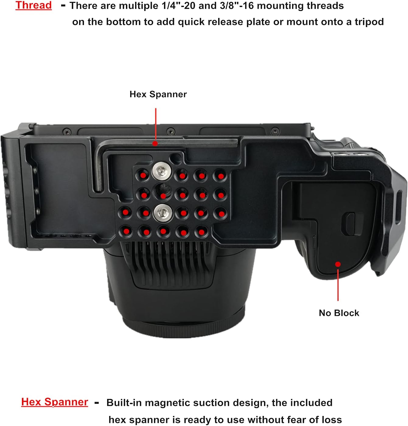 Camera Cage Compatible with BMPCC 6K Pro with Top Handle I778
