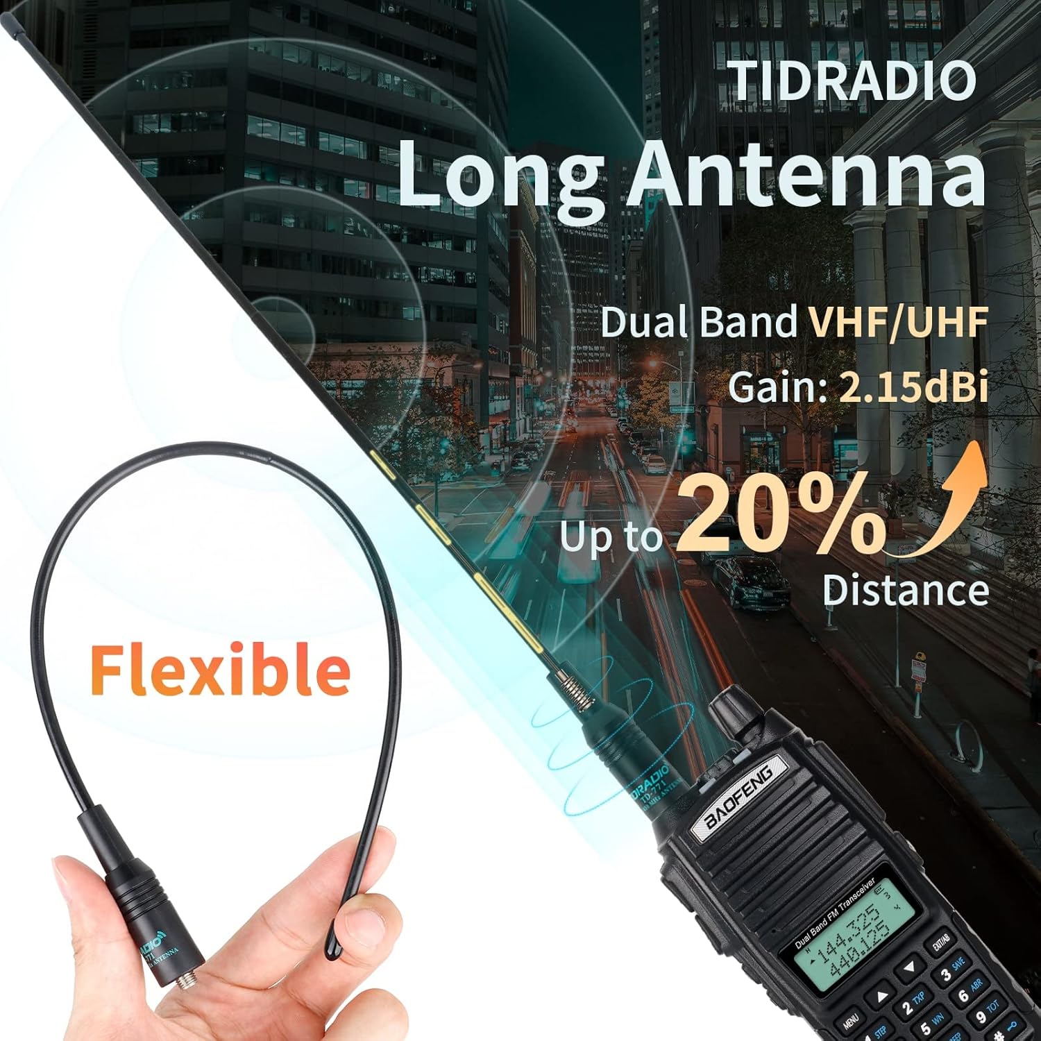 UV-82 High Power Portable 2 Way Radio with Extra 2800mAh Battery Full Kits X329