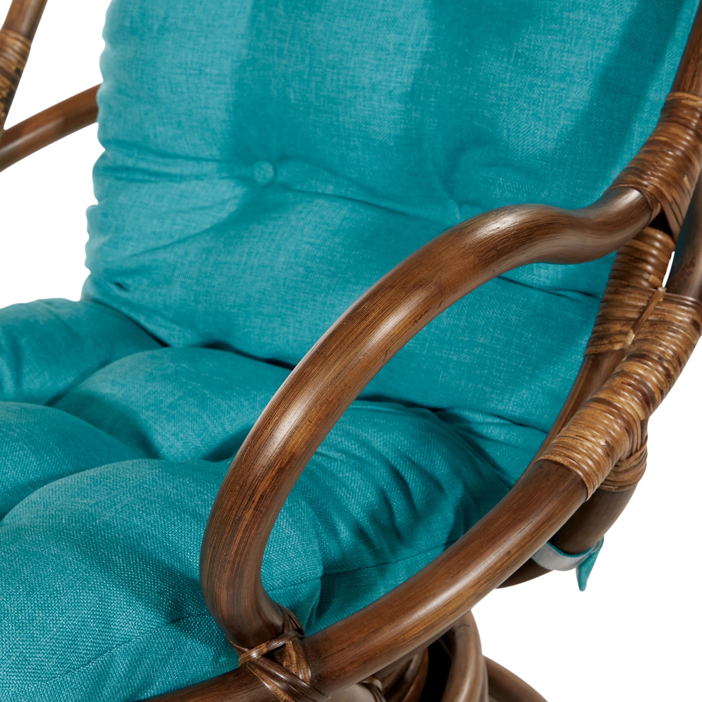 Blue and Brown Rattan Rocking Chair Q746694