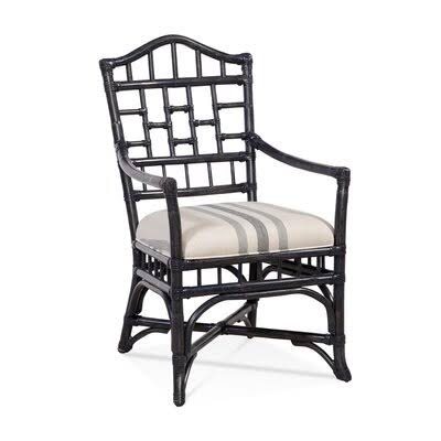 Navy and White Stripe Arm Chair Y34882
