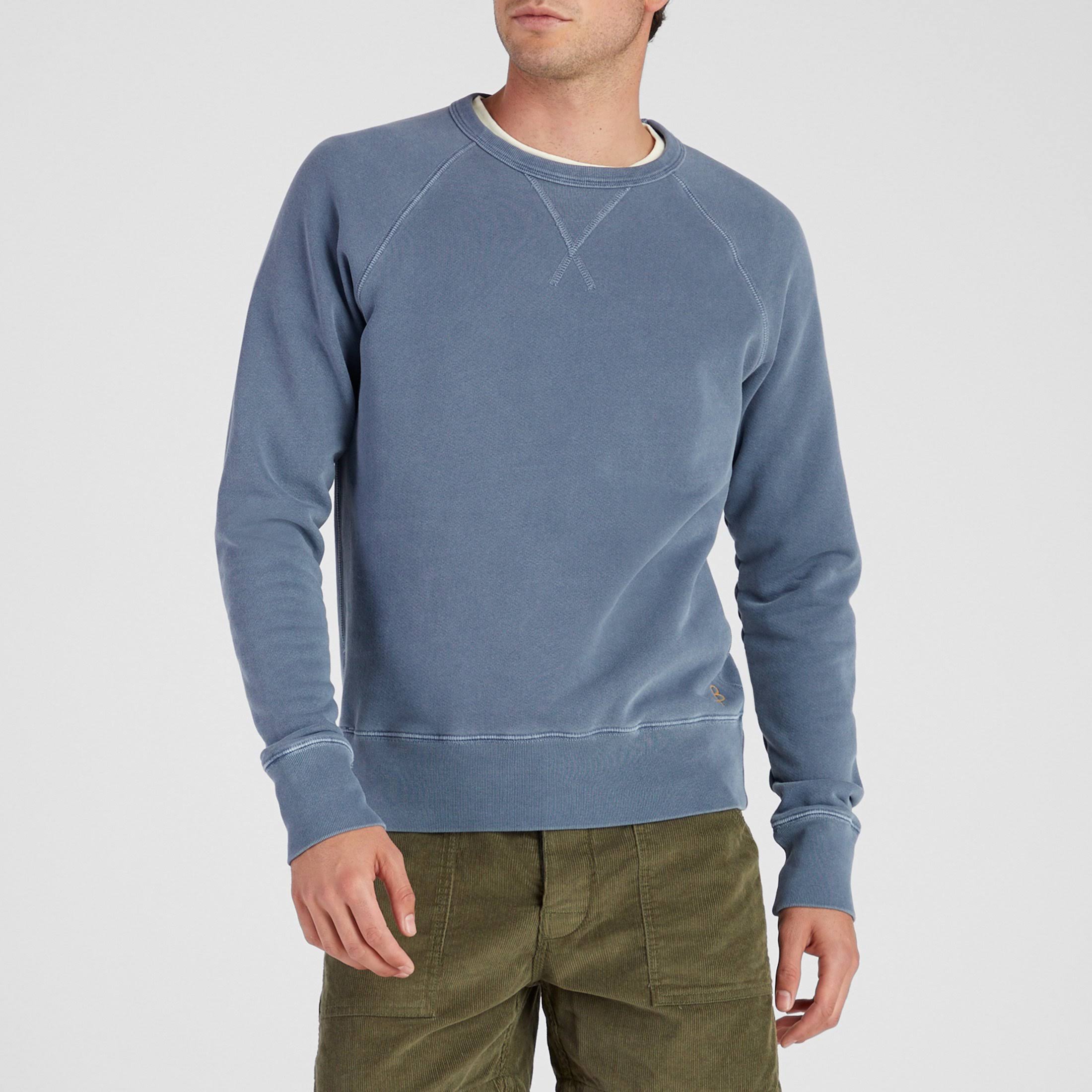 Indigo Garment Dyed Raglan Crew O141278