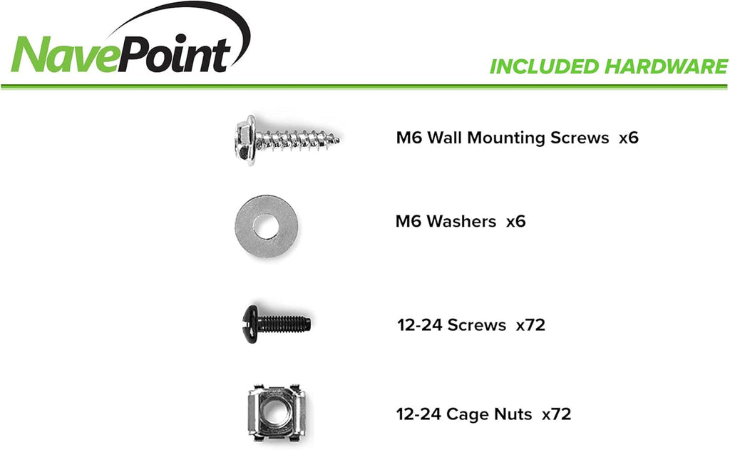 12U Wall-Mount Open Frame Network Equipment Rack, 24.81 Inch Depth, Steel, Black R9689