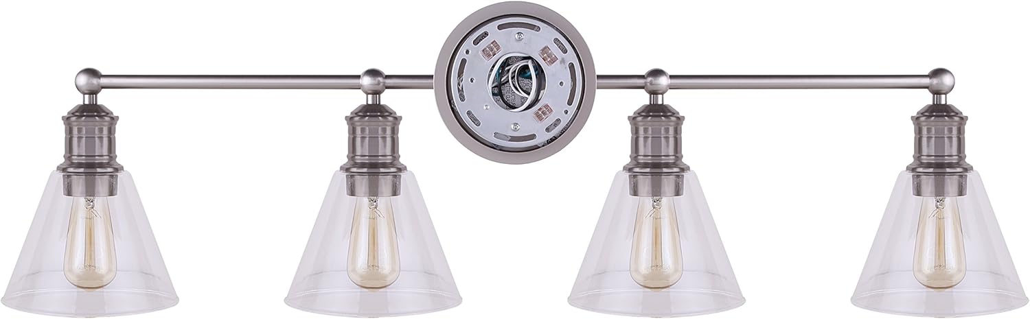 Brushed Nickel 4 Vanity Light with Clear Glass W82253